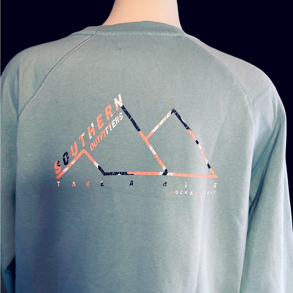 Ocean + Coast Size S Aqua Blue Green Sweatshirt Long Sleeve Shirt Top - Picture 4 of 5